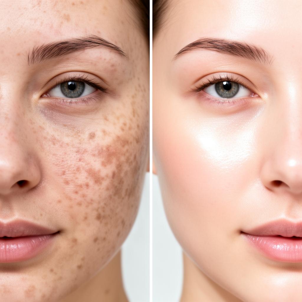 Before and after skin treatment